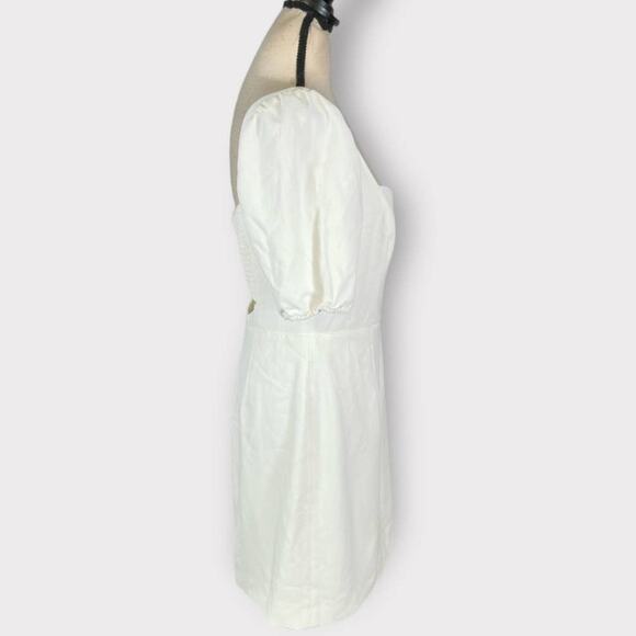 French Connection Whisper Puff Sleeve Mini Dress Women's 8 White NWOT - Picture 6 of 11
